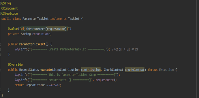 Jobparameter Component